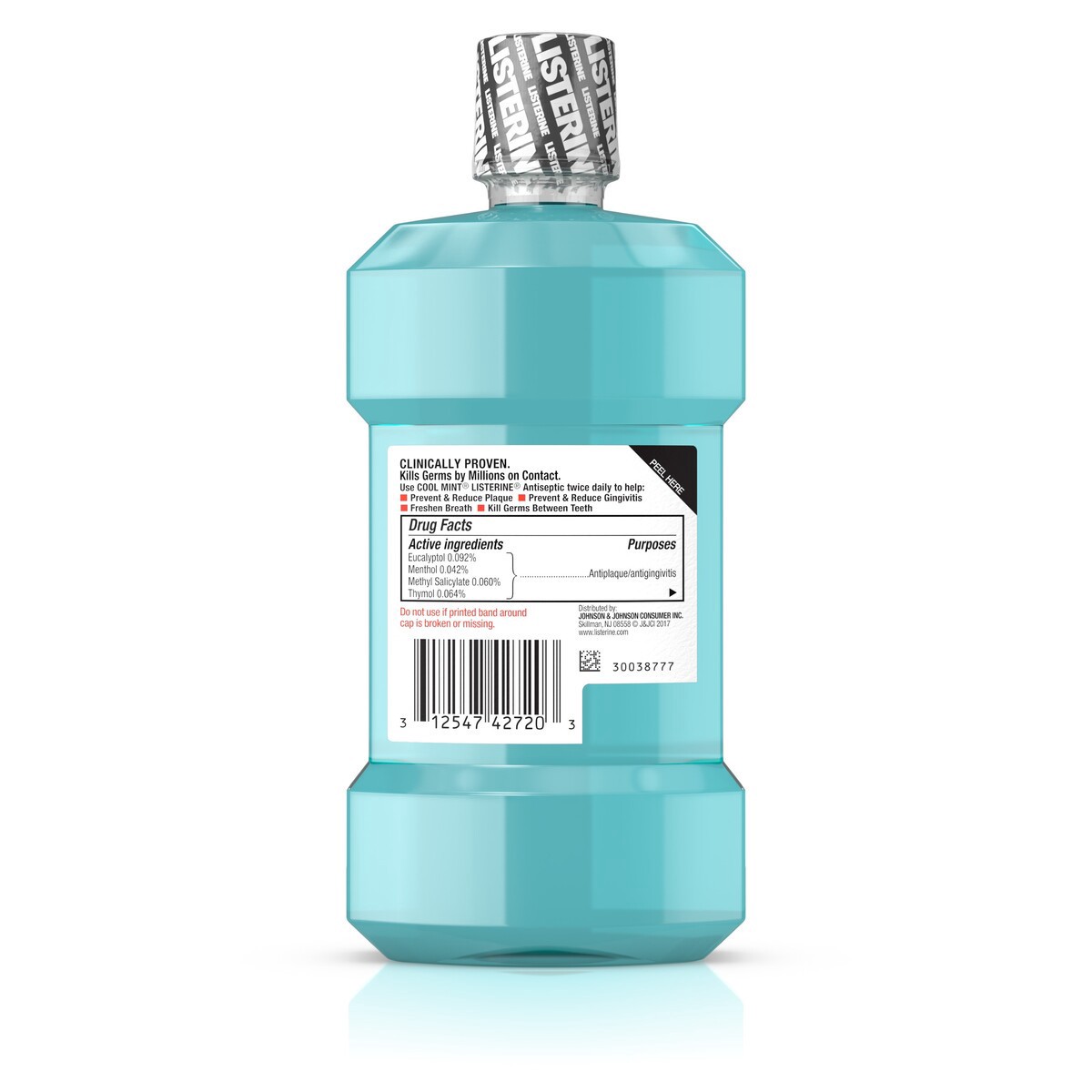 slide 7 of 8, Listerine Cool Mint Antiseptic Mouthwash, Daily Oral Rinse Kills 99% of Germs that Cause Bad Breath, Plaque and Gingivitis for a Fresher, Cleaner Mouth, Cool Mint Flavor, 250 mL/ 8.5 Fl. Oz., 250 ml