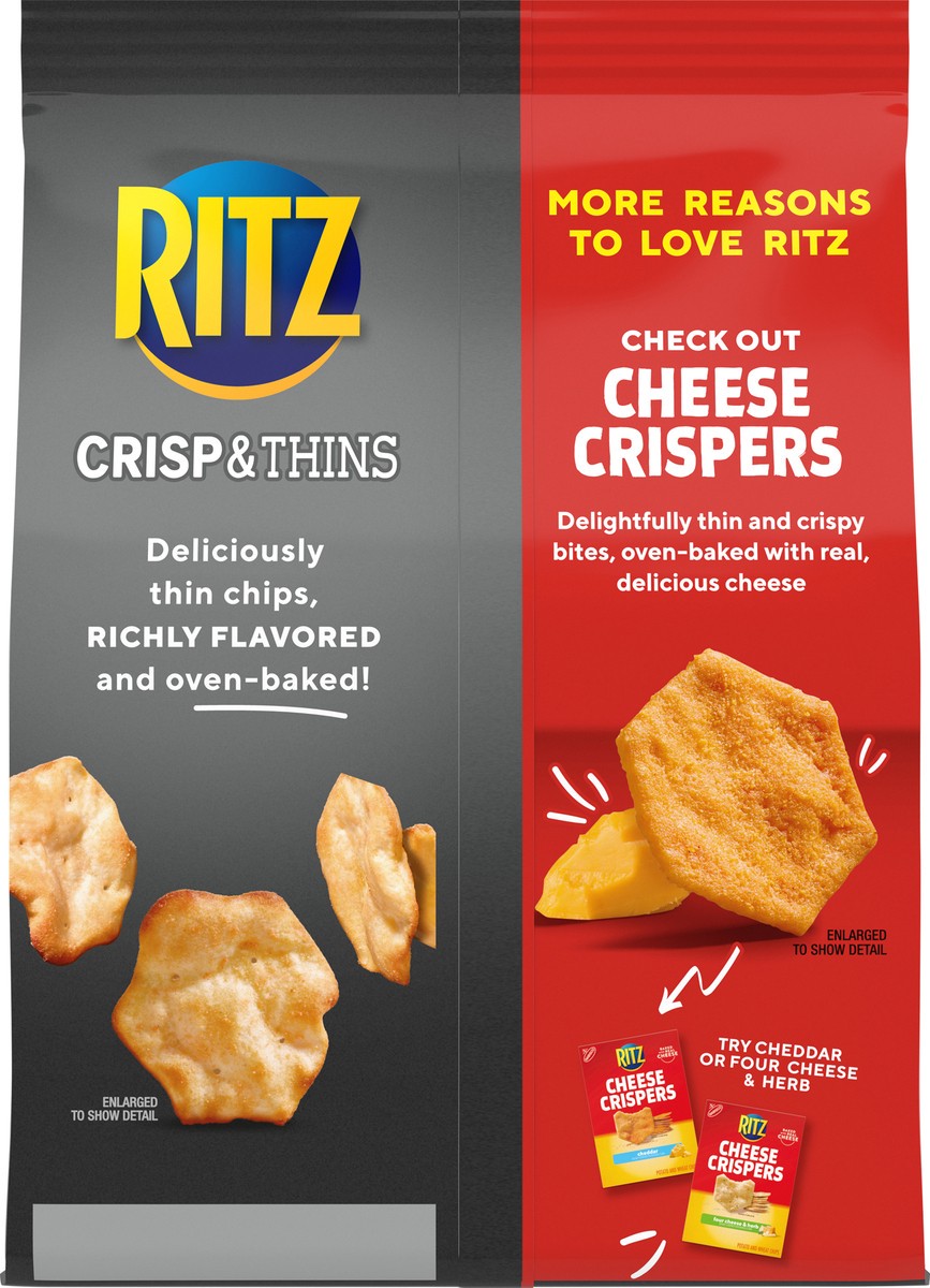 slide 4 of 14, RITZ Crisp and Thins Cheddar Chips, 7.1 oz, 0.44 lb