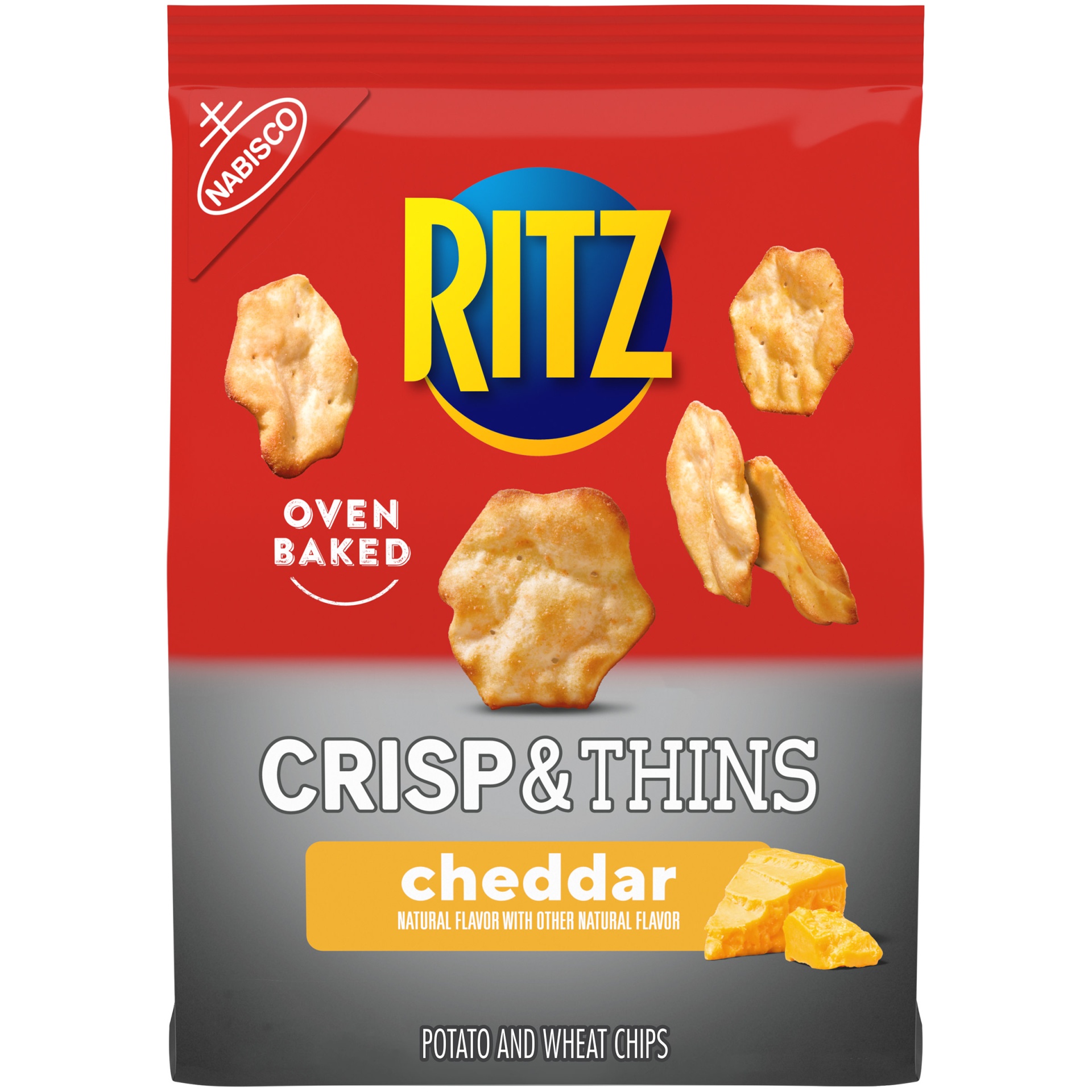 slide 1 of 2, Nabisco Ritz Crisp & Thins Cheddar Potato And Wheat Chips, 7.1 oz