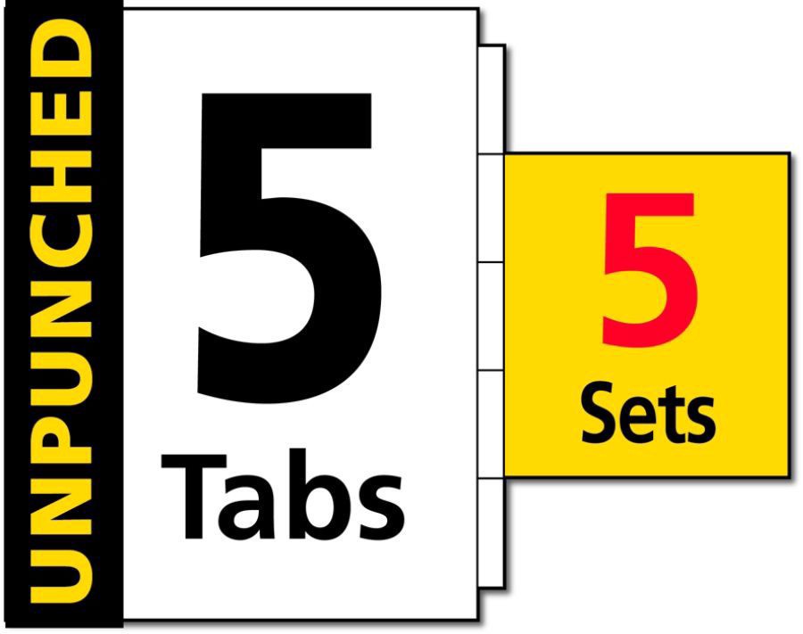 slide 3 of 7, Avery 5-Tab Print & Apply Clear Label Dividers, 5 ct