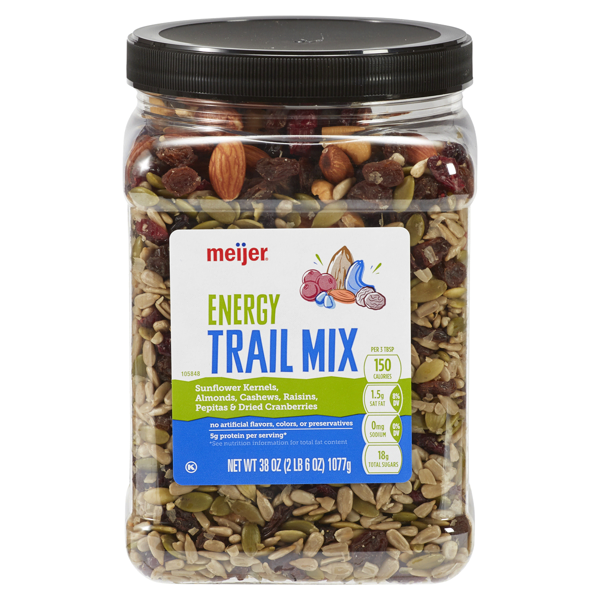 slide 1 of 5, Meijer Energy Trail Mix, 38 oz