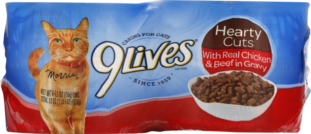 slide 5 of 9, 9Lives Tender Slices with Real Beef in Gravy for Adult Cats, 4 ct