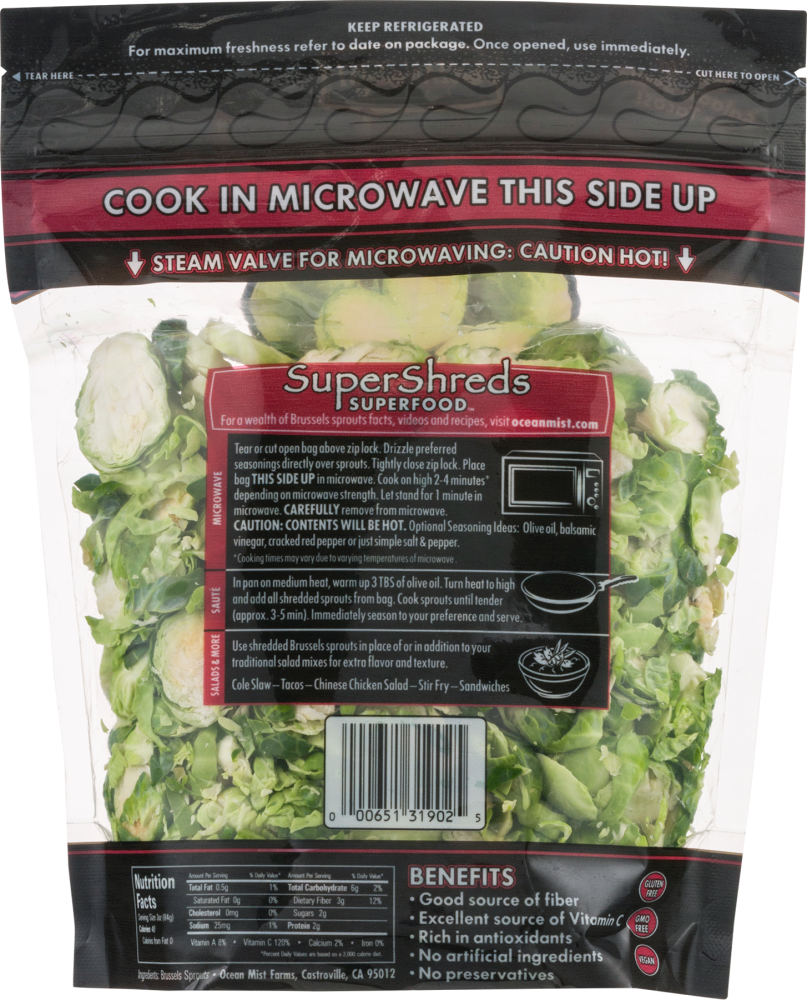 slide 4 of 4, Ocean Mist Farms Super Shreds Brussels Sprouts, 12 oz