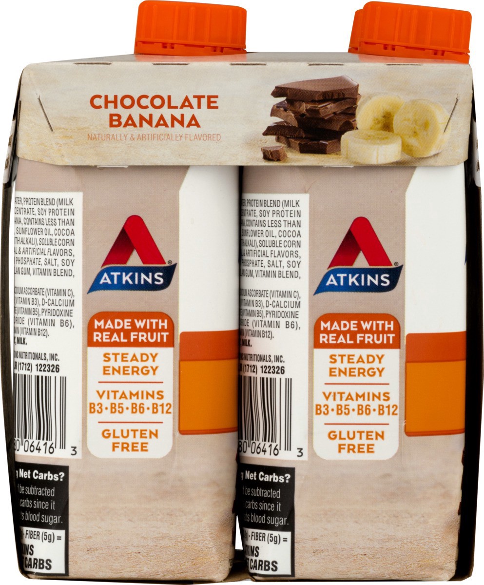 slide 7 of 18, Atkins Protein-Rich Energy Shake Chocolate Banana, 4 ct; 11 fl oz