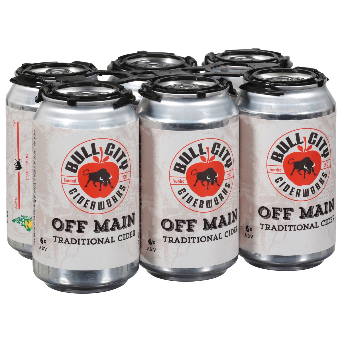 slide 14 of 14, Bull City Ciderworks Off Main Traditional Cider 6 - 12 oz Cans, 6 ct