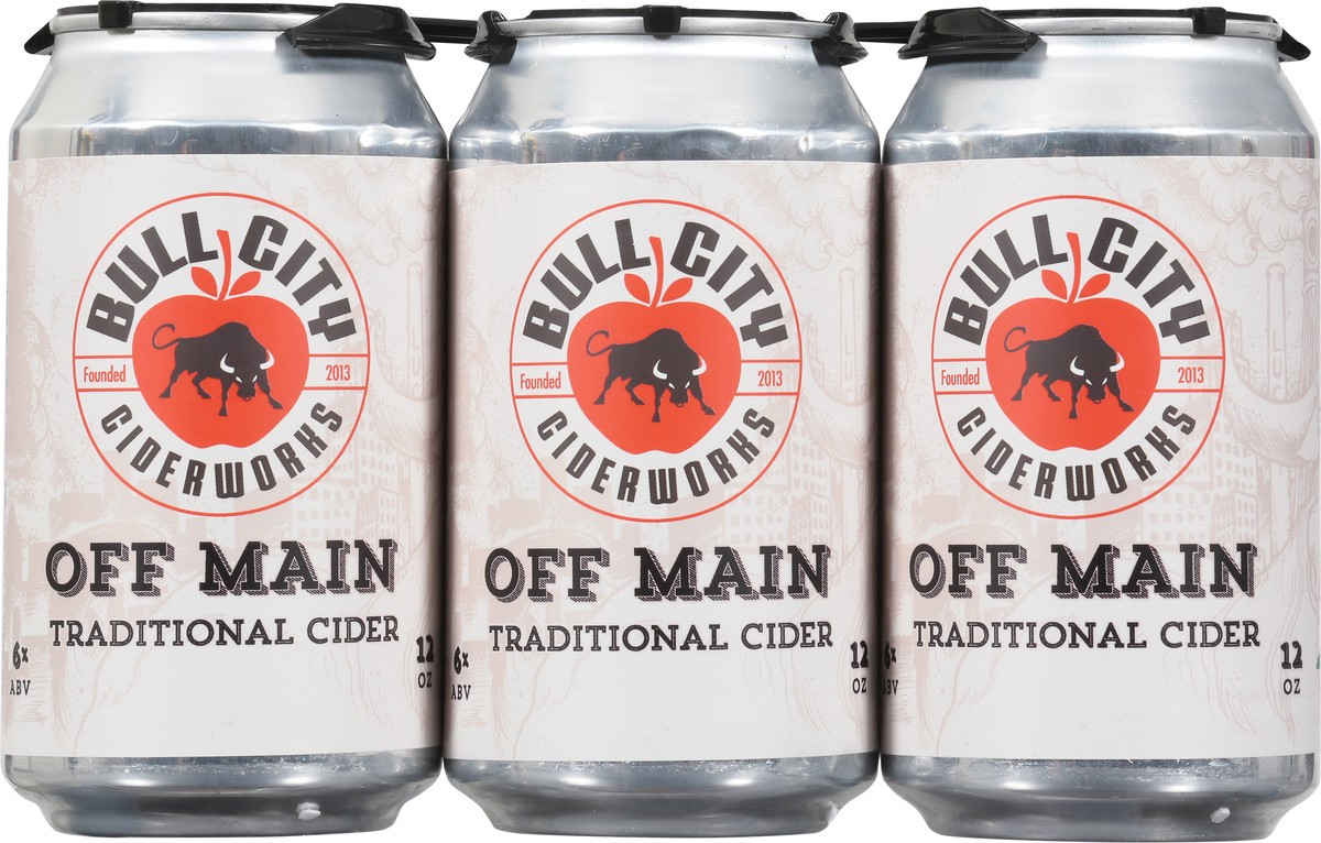 slide 13 of 14, Bull City Ciderworks Off Main Traditional Cider 6 - 12 oz Cans, 6 ct