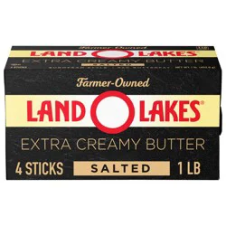 Land O'Lakes Salted Extra Creamy Butter, European Style, 4 sticks, 1 lb pack