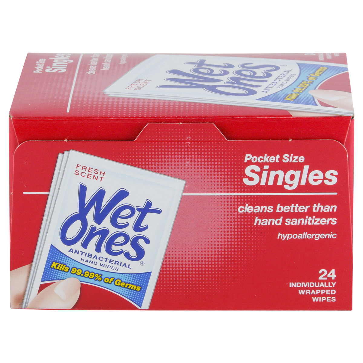 Wet Ones Antibacterial Hand Wipes Singles - Fresh Scent - 24ct