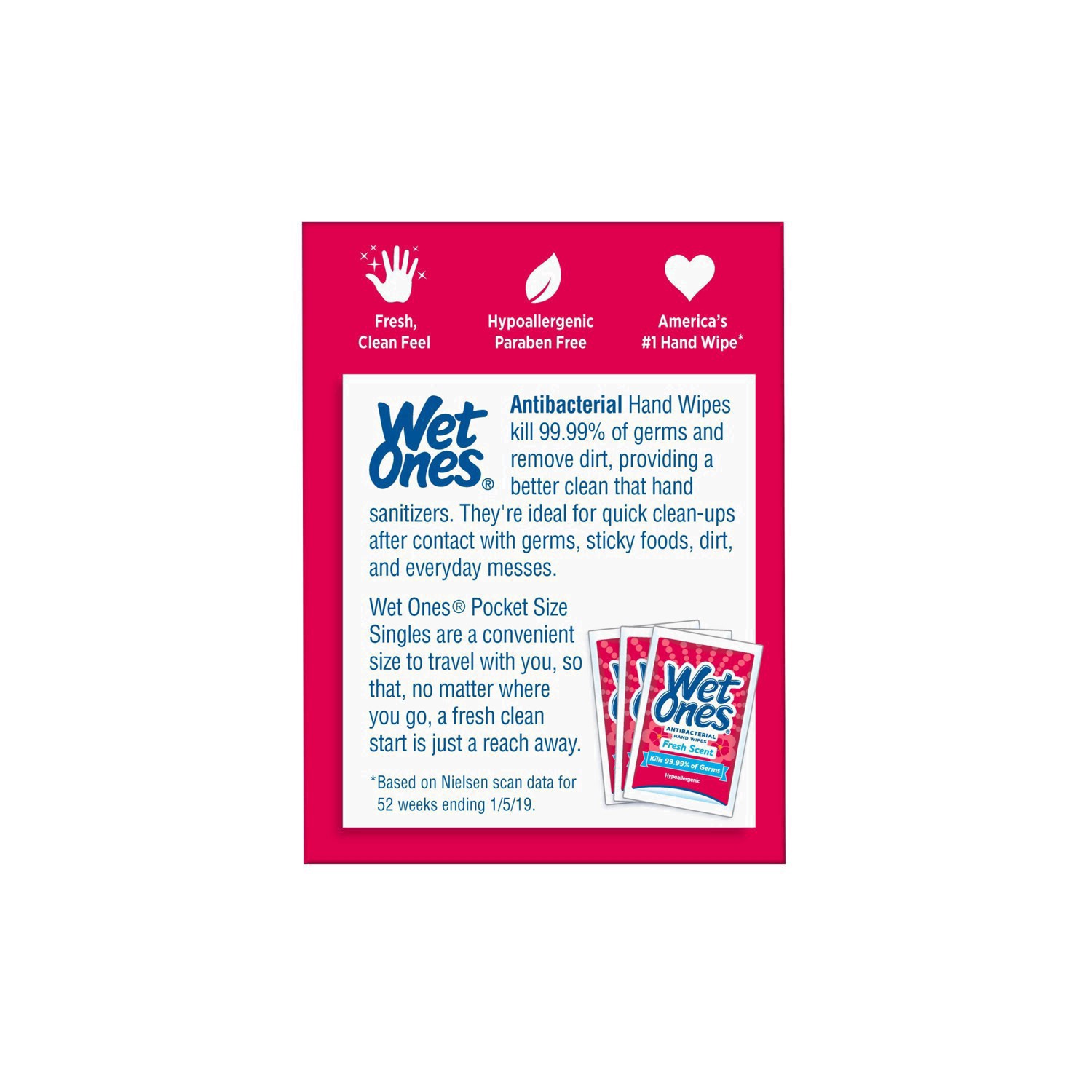 slide 32 of 114, Wet Ones Antibacterial Hand Wipes Fresh Scent Individually Wrapped Single - 24 Count, 24 ct