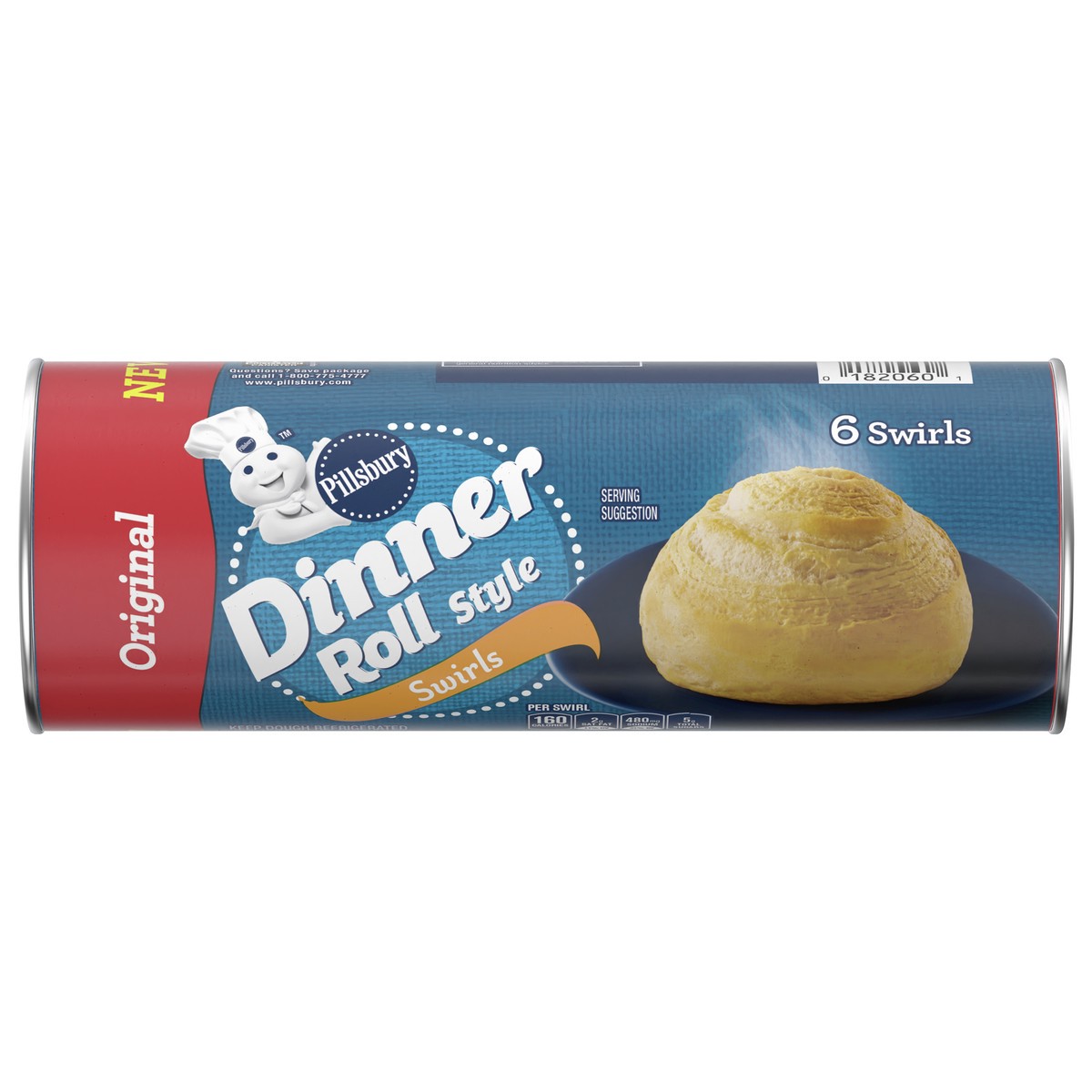 slide 1 of 8, Pillsbury Dinner Roll Style Swirls, Original, 6 Rounds, 11 oz., 6 ct