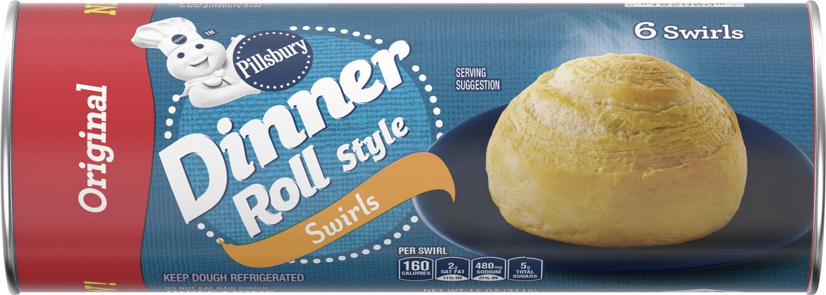 slide 4 of 8, Pillsbury Dinner Roll Style Swirls, Original, 6 Rounds, 11 oz., 6 ct