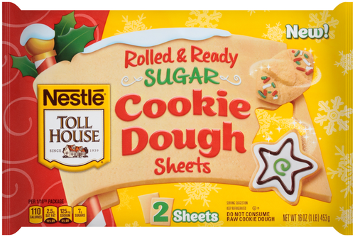 slide 1 of 1, Nestle Toll House Holiday Sugar Sheets Cookie Dough Sheet, 16 oz