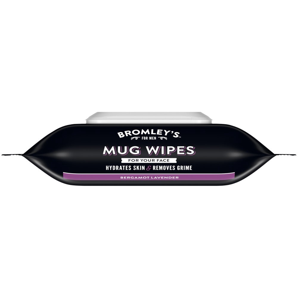 slide 3 of 3, Bromley's For Men Bergamot Lavender Mug Wipes Pre-Moistened Face Wipes, 30 ct