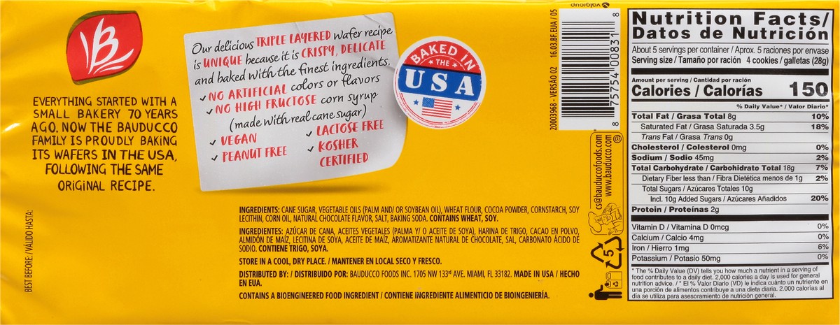 slide 11 of 13, Bauducco Chocolate Wafer 5.0 oz, 5 oz