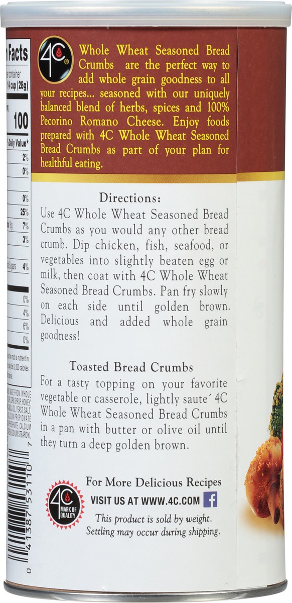 slide 6 of 9, 4C Seasoned Whole Wheat Bread Crumbs 13 oz, 13 oz