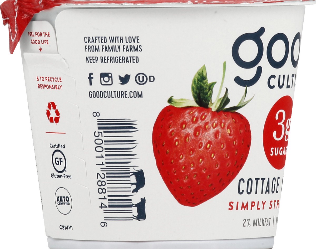 slide 9 of 12, good culture 2% Milkfat Simply Strawberry Cottage Cheese 5 oz, 5 oz