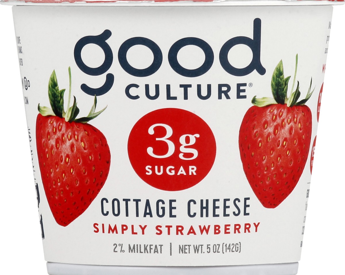 slide 1 of 12, good culture 2% Milkfat Simply Strawberry Cottage Cheese 5 oz, 5 oz