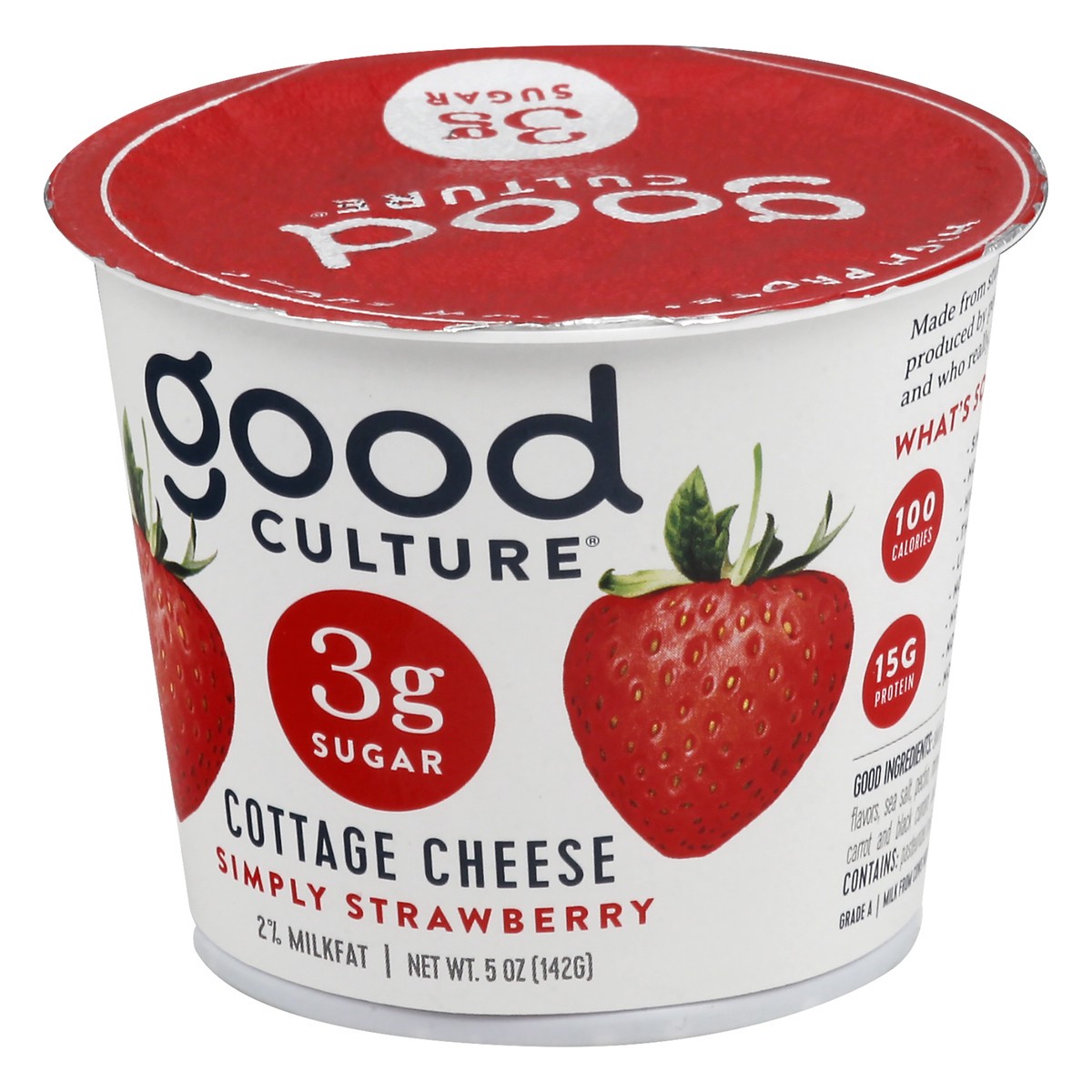 slide 4 of 12, good culture 2% Milkfat Simply Strawberry Cottage Cheese 5 oz, 5 oz