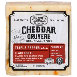 Wood River Creamery Cheddar Gruyere Triple Pepper Cheese - 8 oz