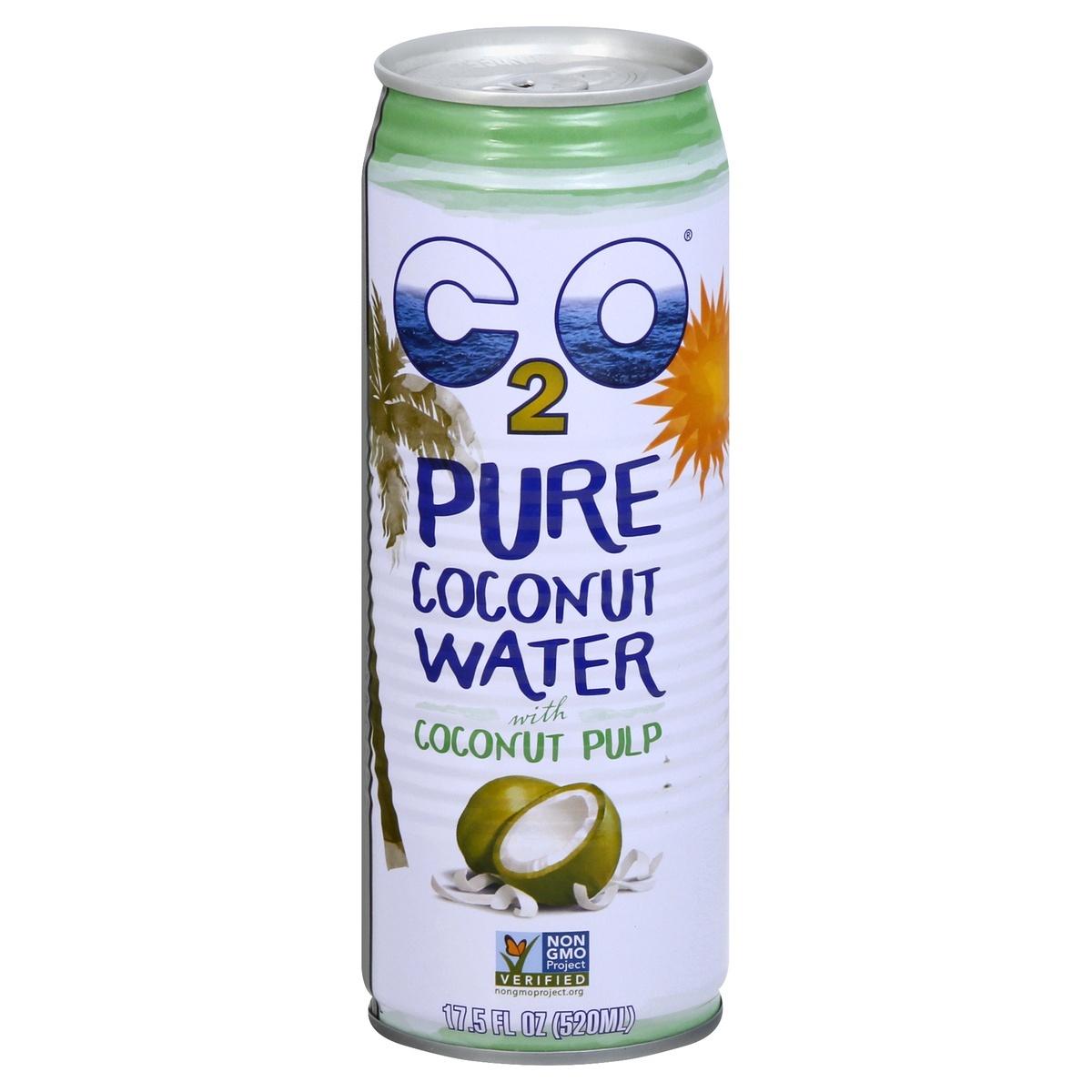 slide 1 of 1, C2O Pure Coconut Water With Pulp, 17.5 fl oz