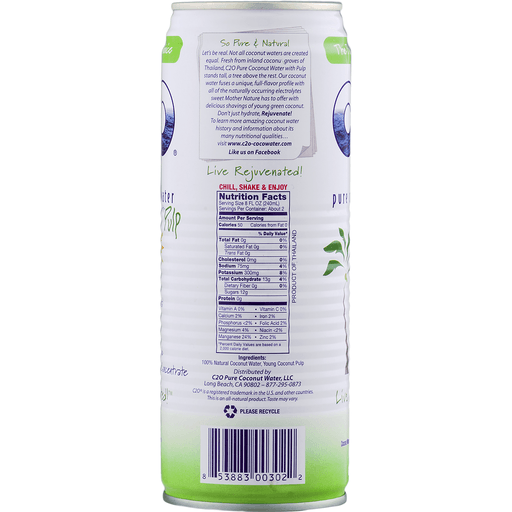 slide 8 of 8, C2O Pure Coconut Water With Pulp, 17.5 fl oz