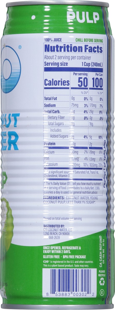 slide 9 of 9, C2O Coconut Water with Pulp 17.5 fl oz - 17.5 oz, 17.5 oz