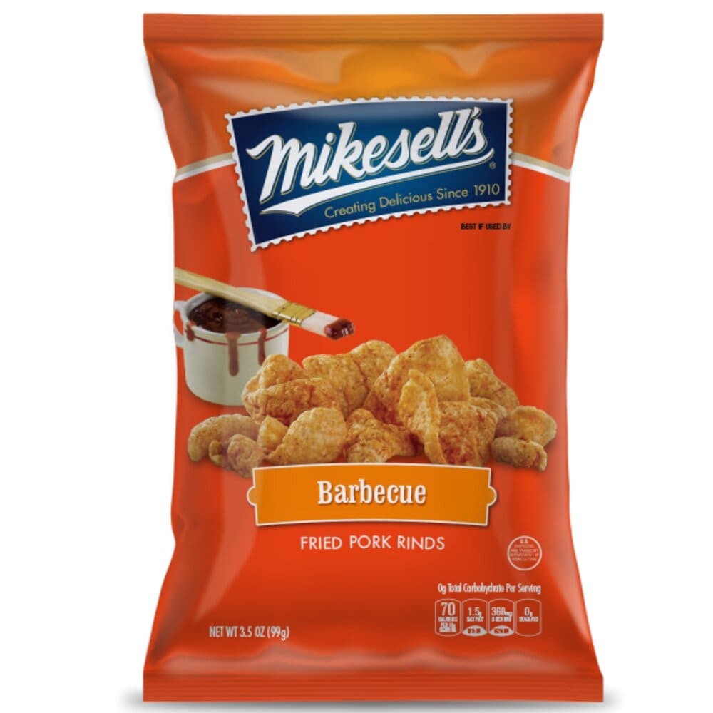 slide 2 of 2, Mikesell's Barbecue Pork Rinds, 3.5 oz