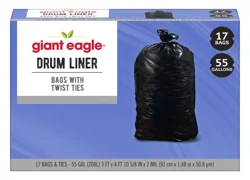 GE Trash Drum Liner with Twist Tie
