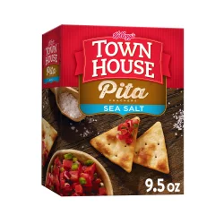 Kellogg's Town House Pita Crackers, Baked Snack Crackers, Lunch Snacks, Sea Salt