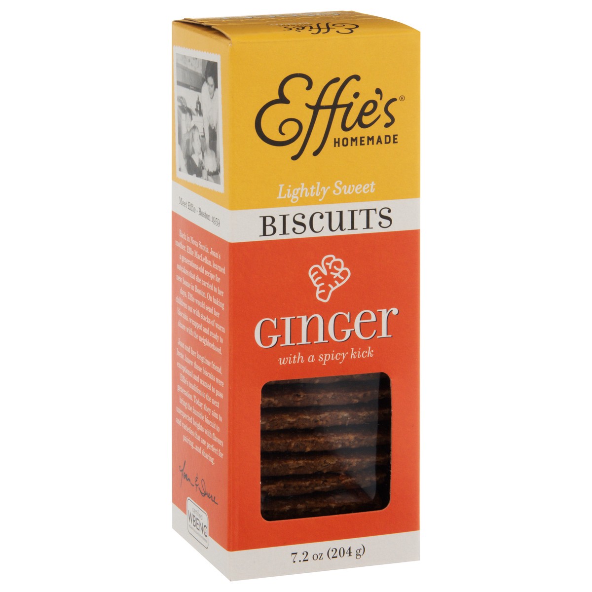 slide 5 of 9, Effie's Homemade Lightly Sweet Ginger Biscuits 7.2 oz, 7.2 oz