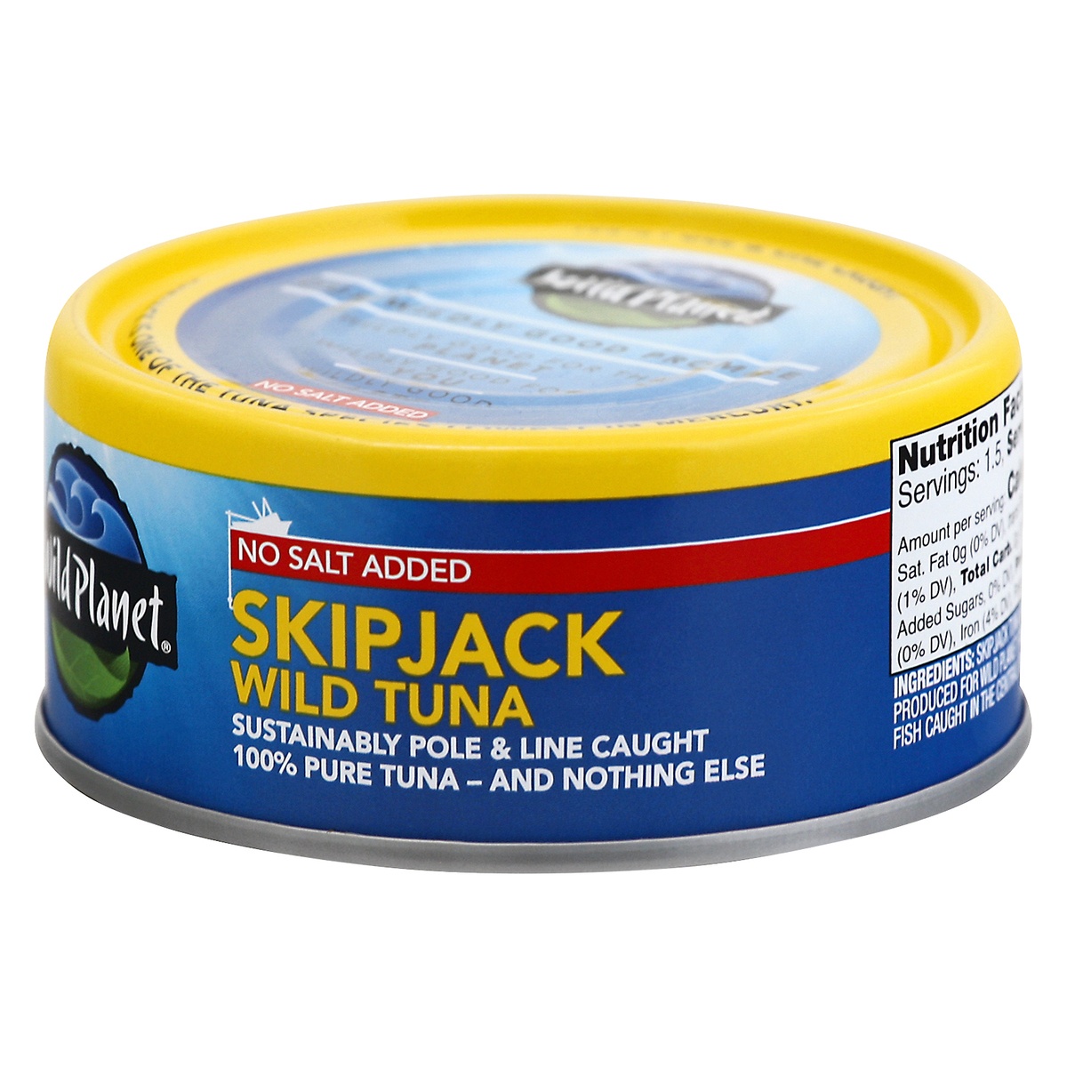 slide 1 of 1, Wild Planet Skipjack No Salt Added Wild Tuna 5 oz, 5 oz