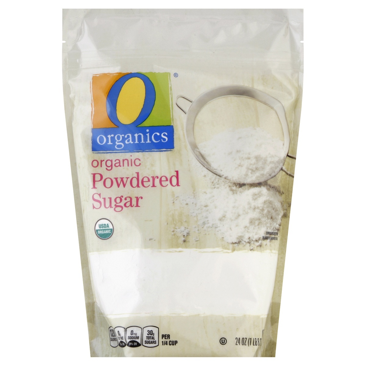 slide 1 of 2, O Organics Organic Powdered Sugar, 24 oz