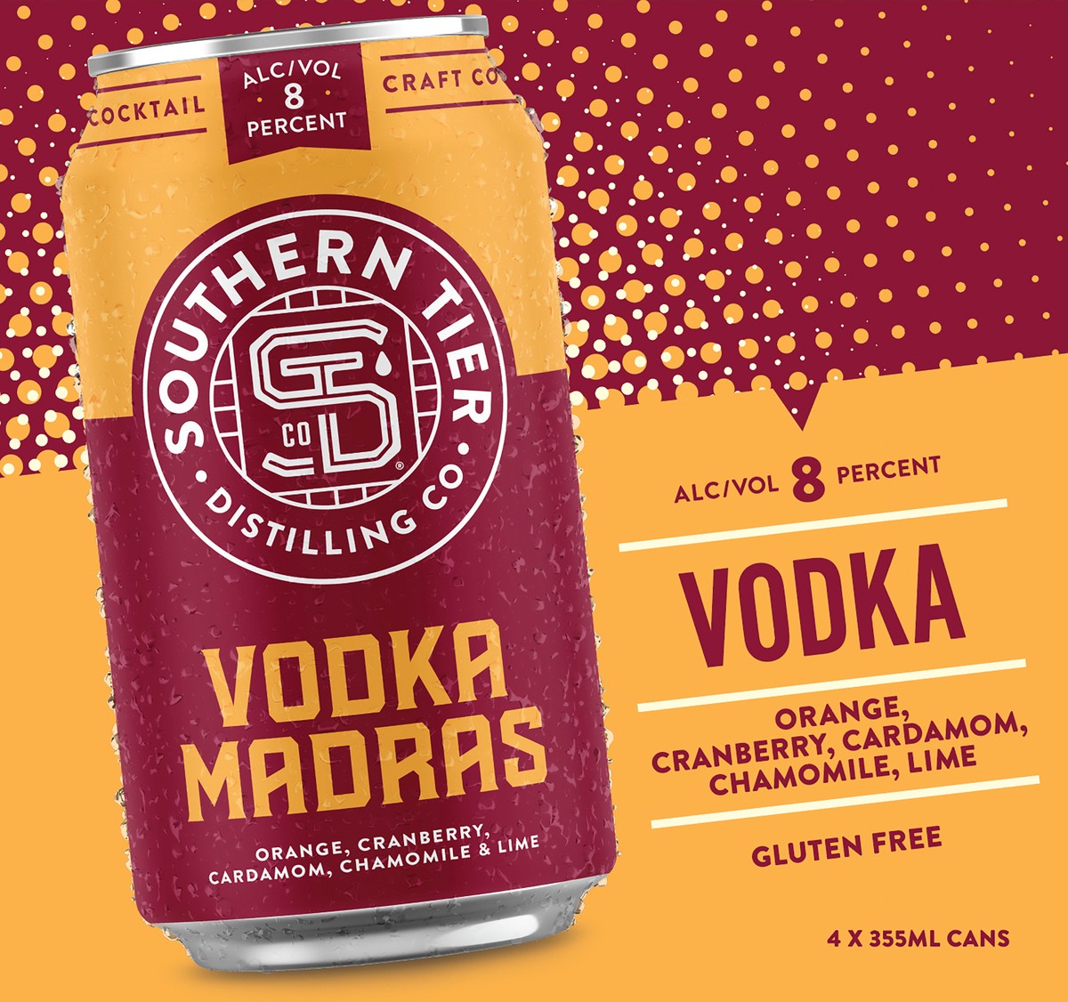 slide 9 of 10, Southern Tier Distilling Co Southern Tier Distilling Vodka Madras 4pk Can, 4 ct
