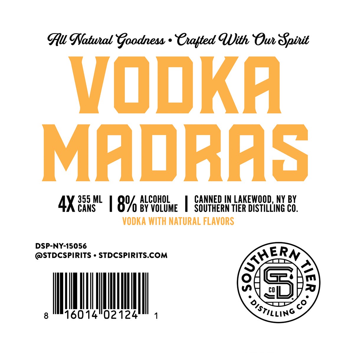 slide 5 of 10, Southern Tier Distilling Co Southern Tier Distilling Vodka Madras 4pk Can, 4 ct