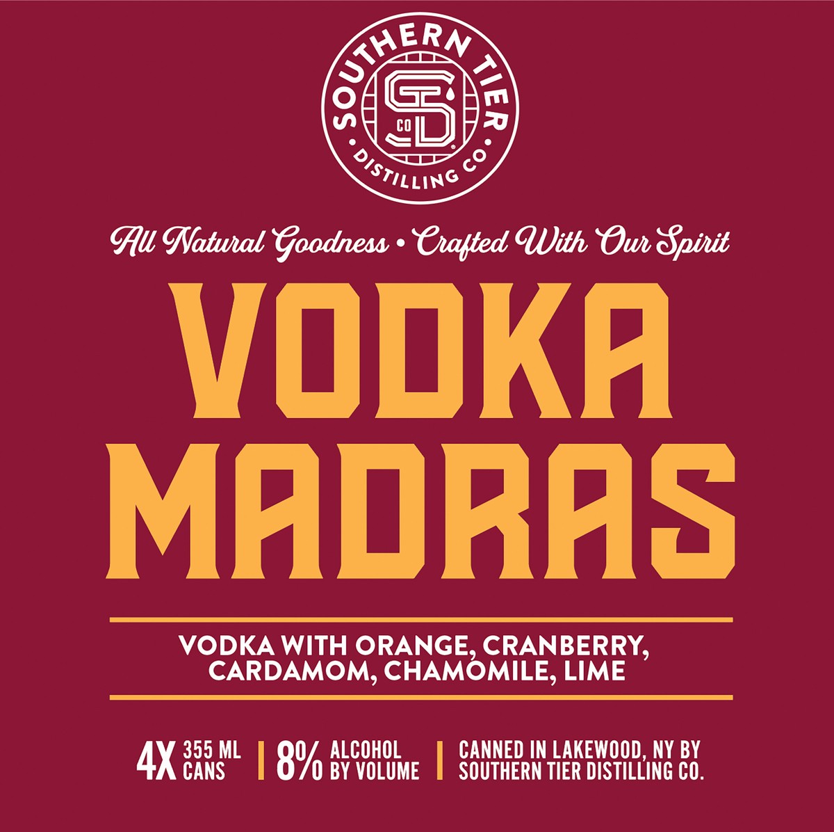 slide 3 of 10, Southern Tier Distilling Co Southern Tier Distilling Vodka Madras 4pk Can, 4 ct