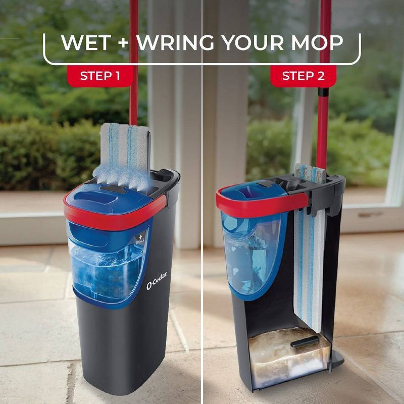 slide 3 of 12, O-Cedar H2 Pro Flat Mop and Bucket System, 1 ct