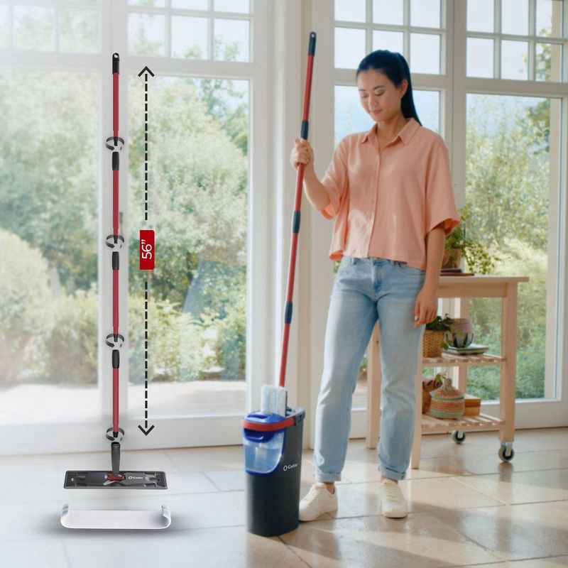 slide 2 of 12, O-Cedar H2 Pro Flat Mop and Bucket System, 1 ct