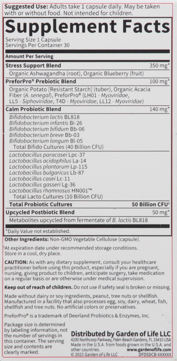 slide 9 of 14, Garden of Life Calm Probiotics, 1 ct