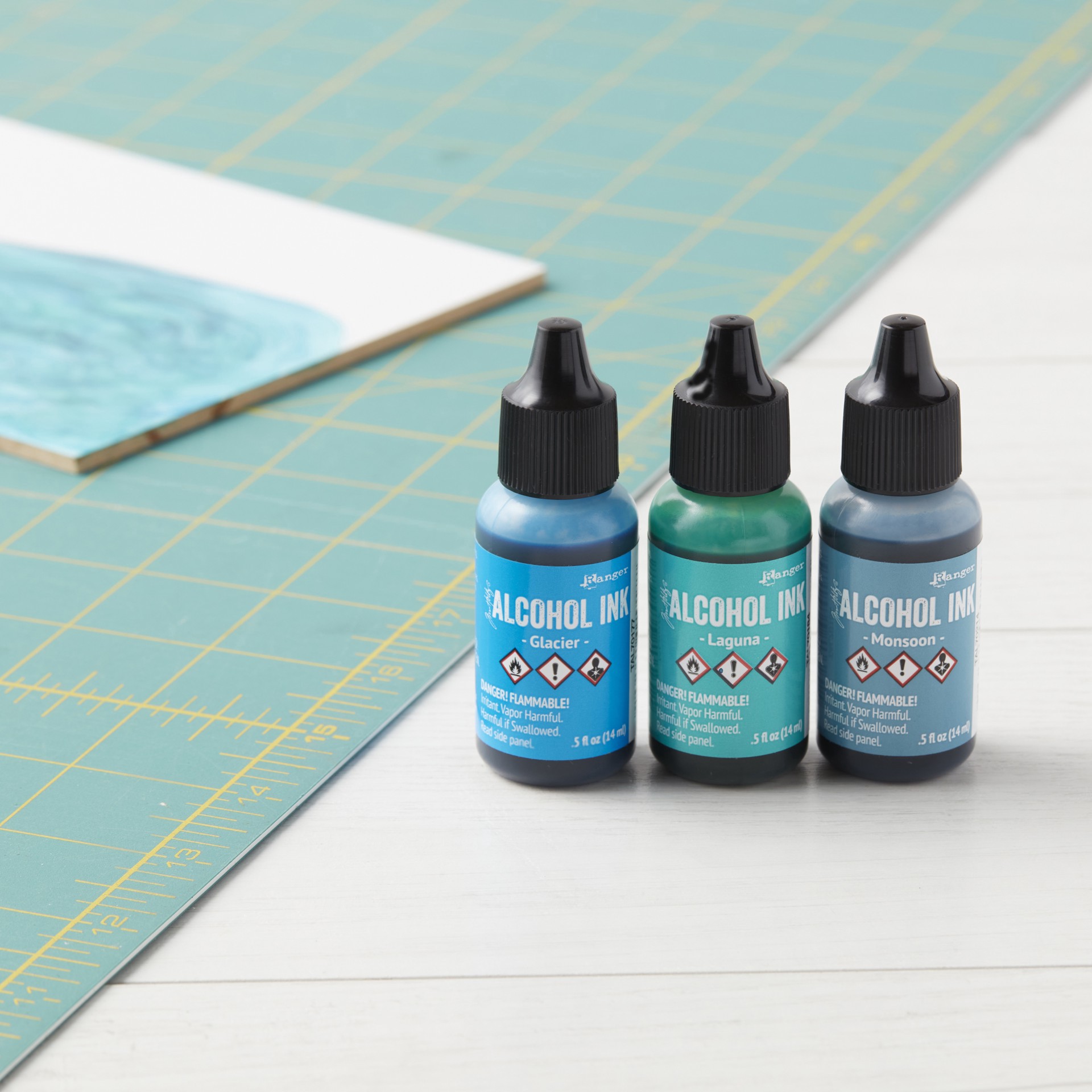 slide 6 of 7, Tim Holtz Teal & Blue Spectrum Alcohol Inks, 3ct., 3 ct