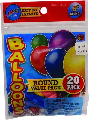 slide 1 of 1, Ja-Ru Round Balloons, 20 ct