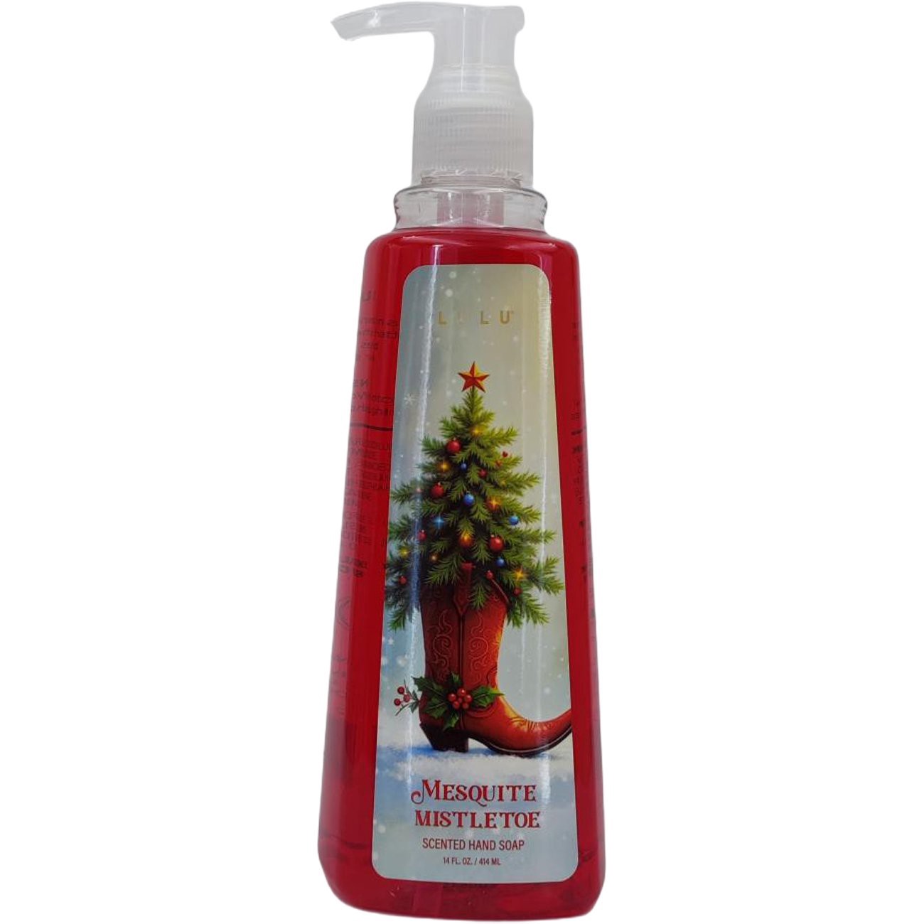 slide 1 of 1, Lulú Lulu Christmas Cowboy Boot Hand Soap - Mesquite Mistletoe, 14 oz