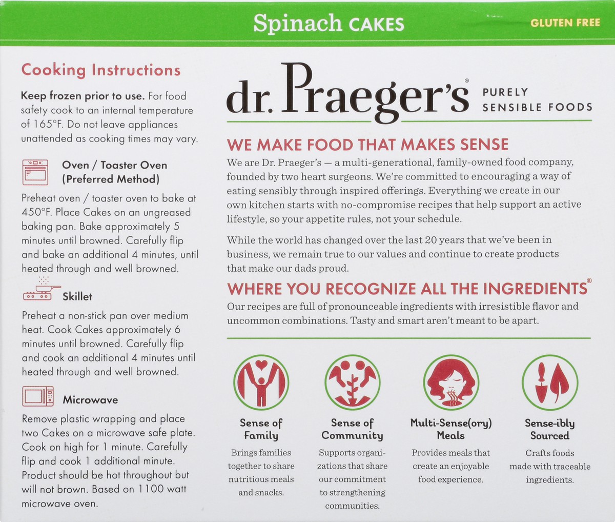 slide 5 of 13, Dr. Praeger's Purely Sensible Foods Spinach Cakes, 6 ct; 10 oz