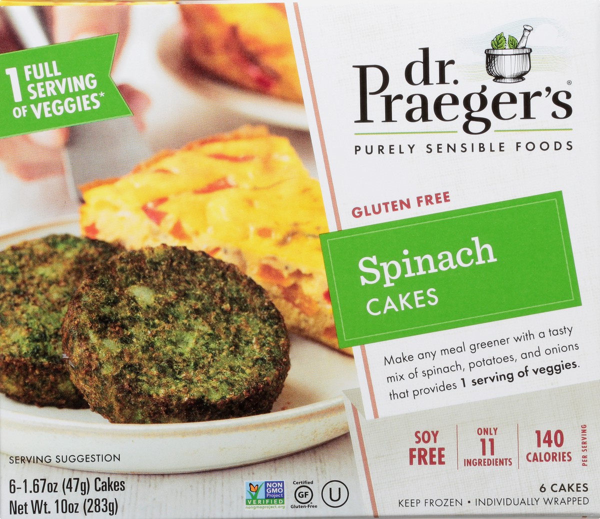 slide 8 of 13, Dr. Praeger's Purely Sensible Foods Spinach Cakes, 6 ct; 10 oz