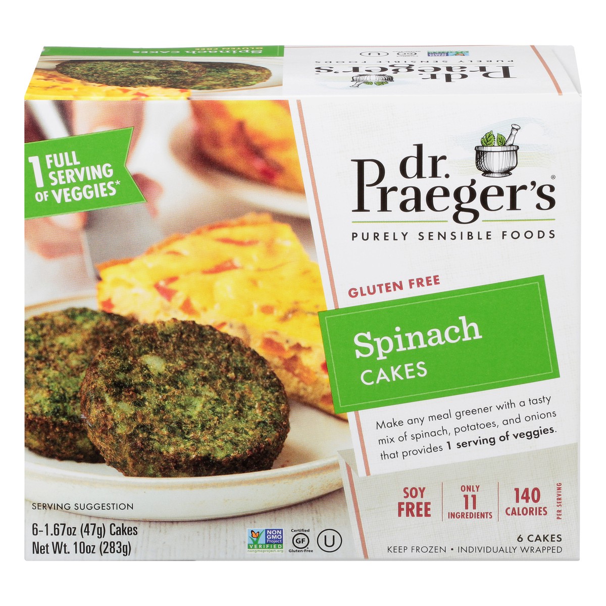 slide 1 of 13, Dr. Praeger's Purely Sensible Foods Spinach Cakes, 6 ct; 10 oz