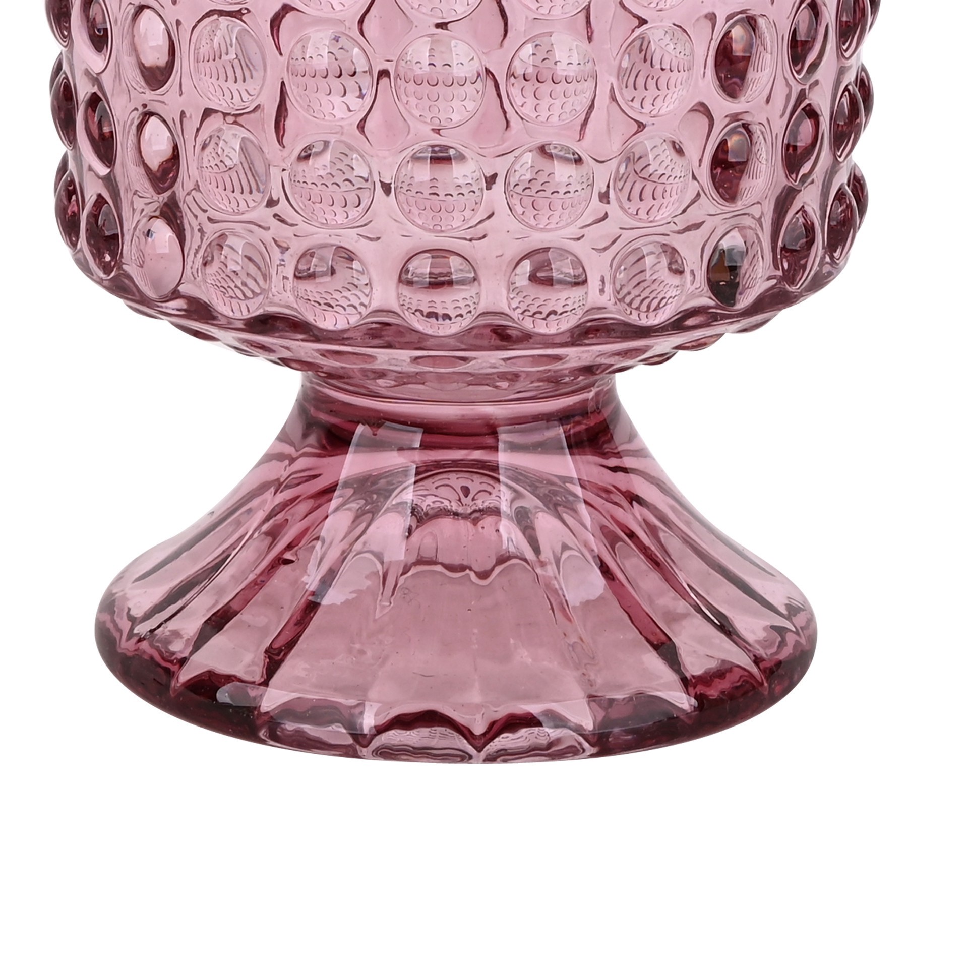 slide 3 of 4, 7" Pink Hobnail Glass Container By Ashland, 7 in