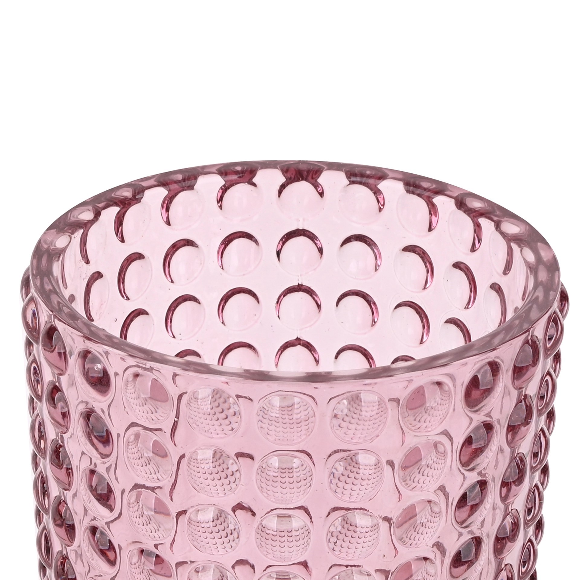 slide 2 of 4, 7" Pink Hobnail Glass Container By Ashland, 7 in