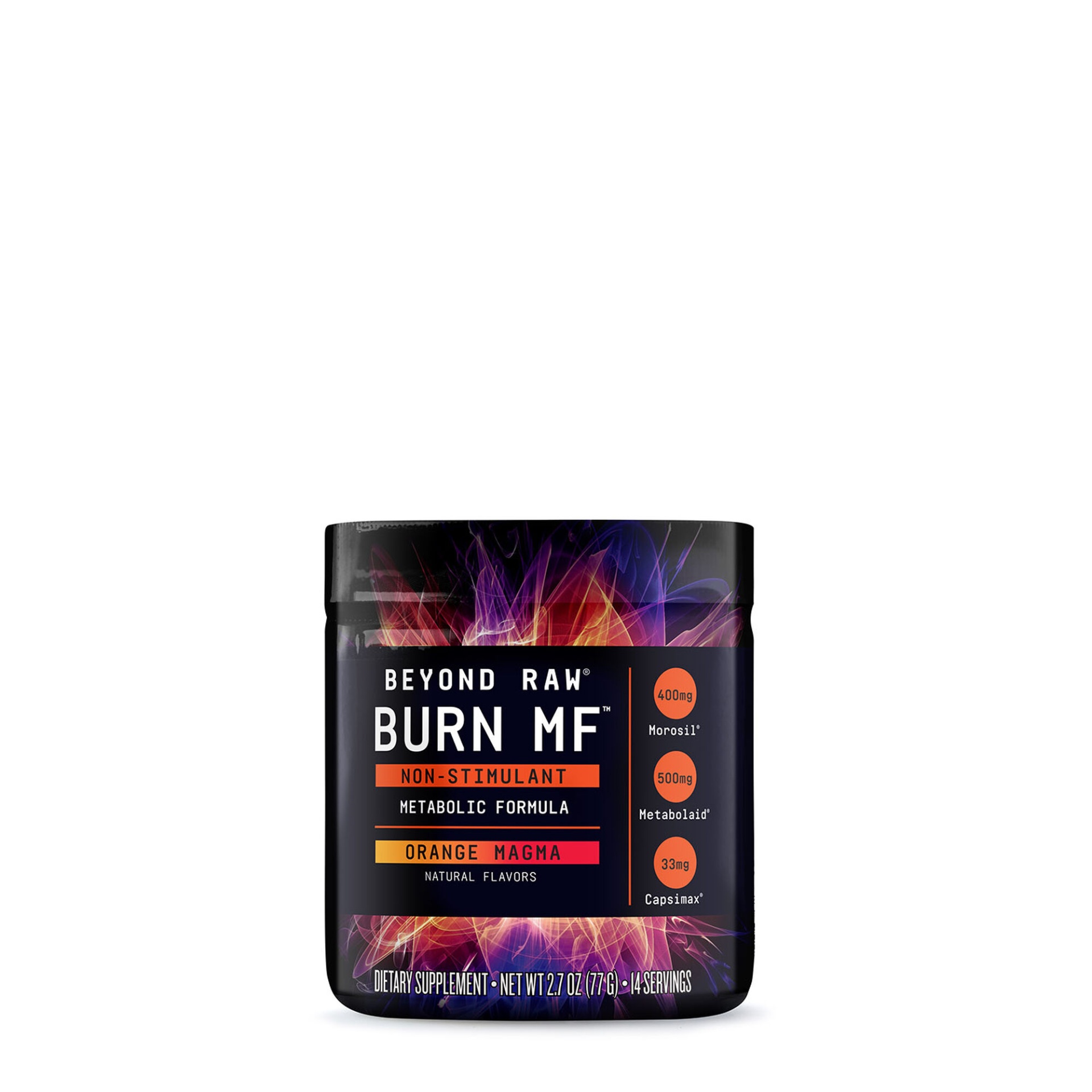 slide 1 of 1, Beyond Raw Burn MF Non-Stimulant Metabolic Activator - Orange Mango, 1 ct