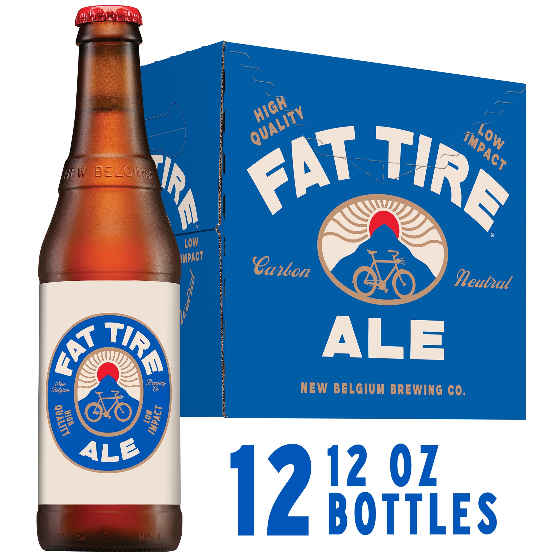slide 1 of 8, New Belgium Fat Tire Ale Beer, 12 Pack, 12 fl oz Bottles, 12 ct; 12 fl oz
