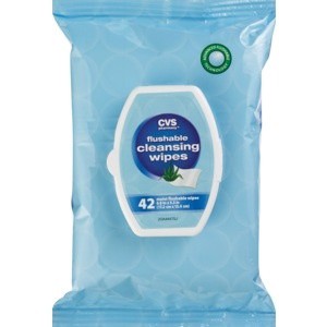 slide 1 of 1, CVS Health Flushable Cleansing Wipes, 42 ct
