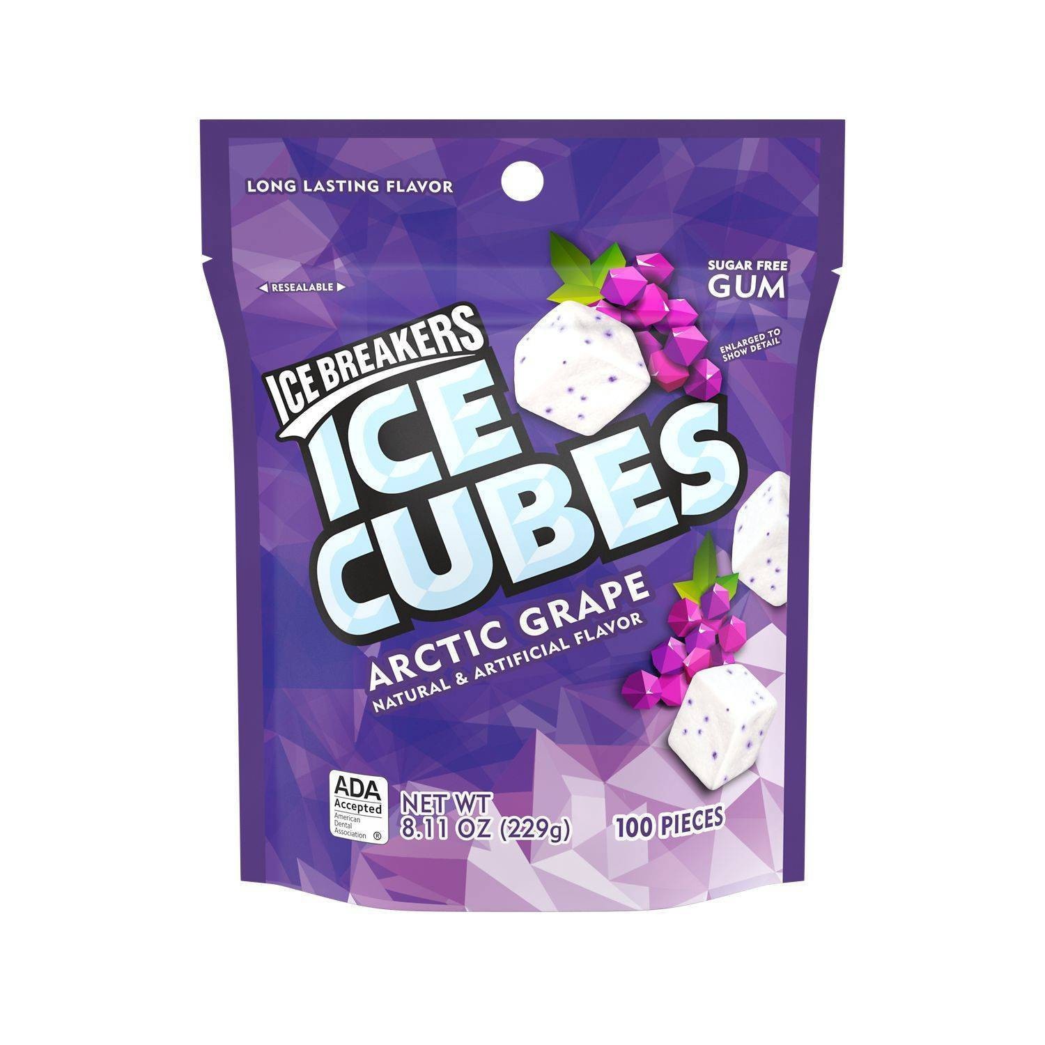 slide 1 of 6, Ice Breakers Ice Cubes Arctic Grape Sugar-Free Gum, 8.11 oz